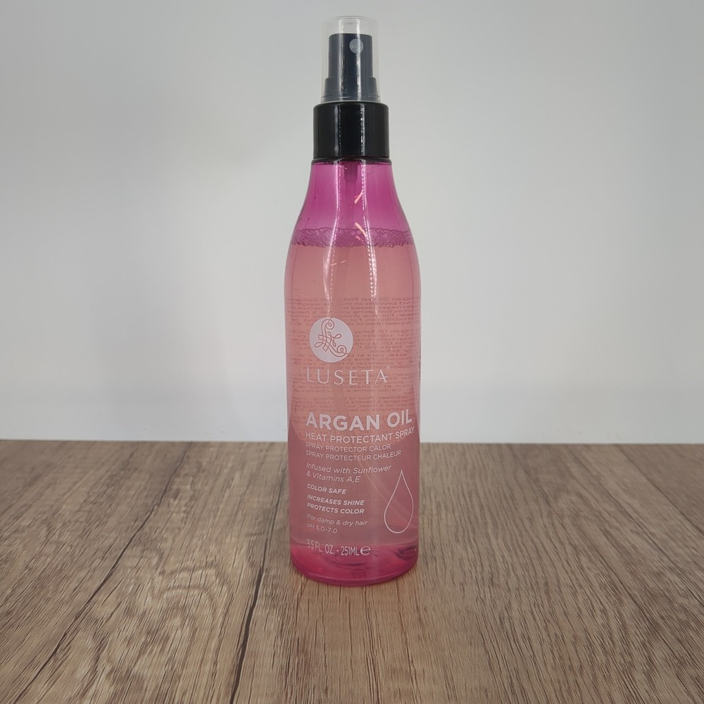 LUSETA 8.5 oz Argan Oil Heat Protectant Spray Protect Color Increases Shine